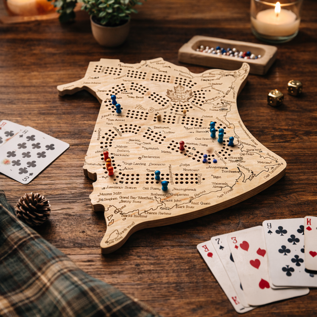 New Brunswick Map Cribbage Board - Creations by Alfie