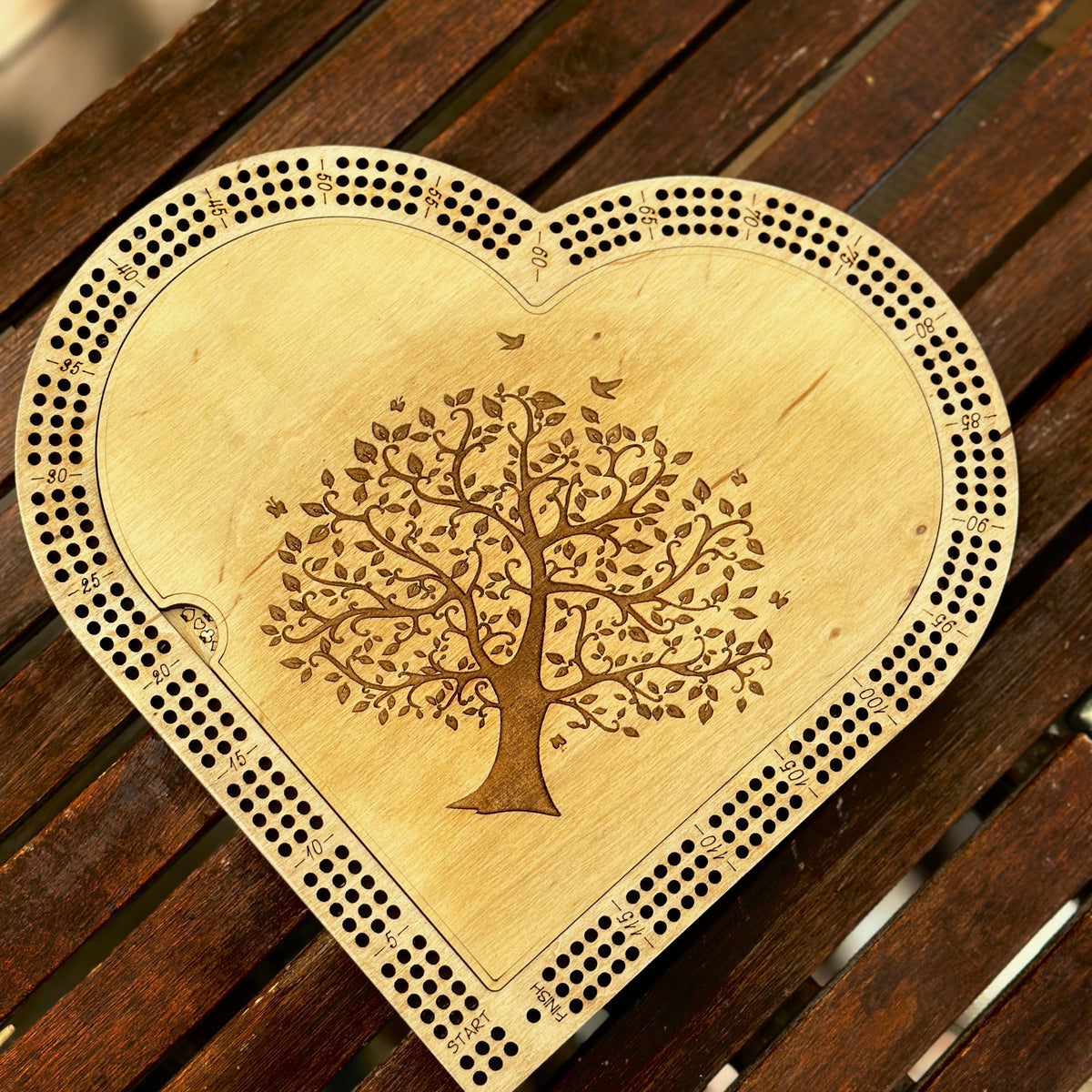 Heart Shaped Cribbage Board - Creations by Alfie