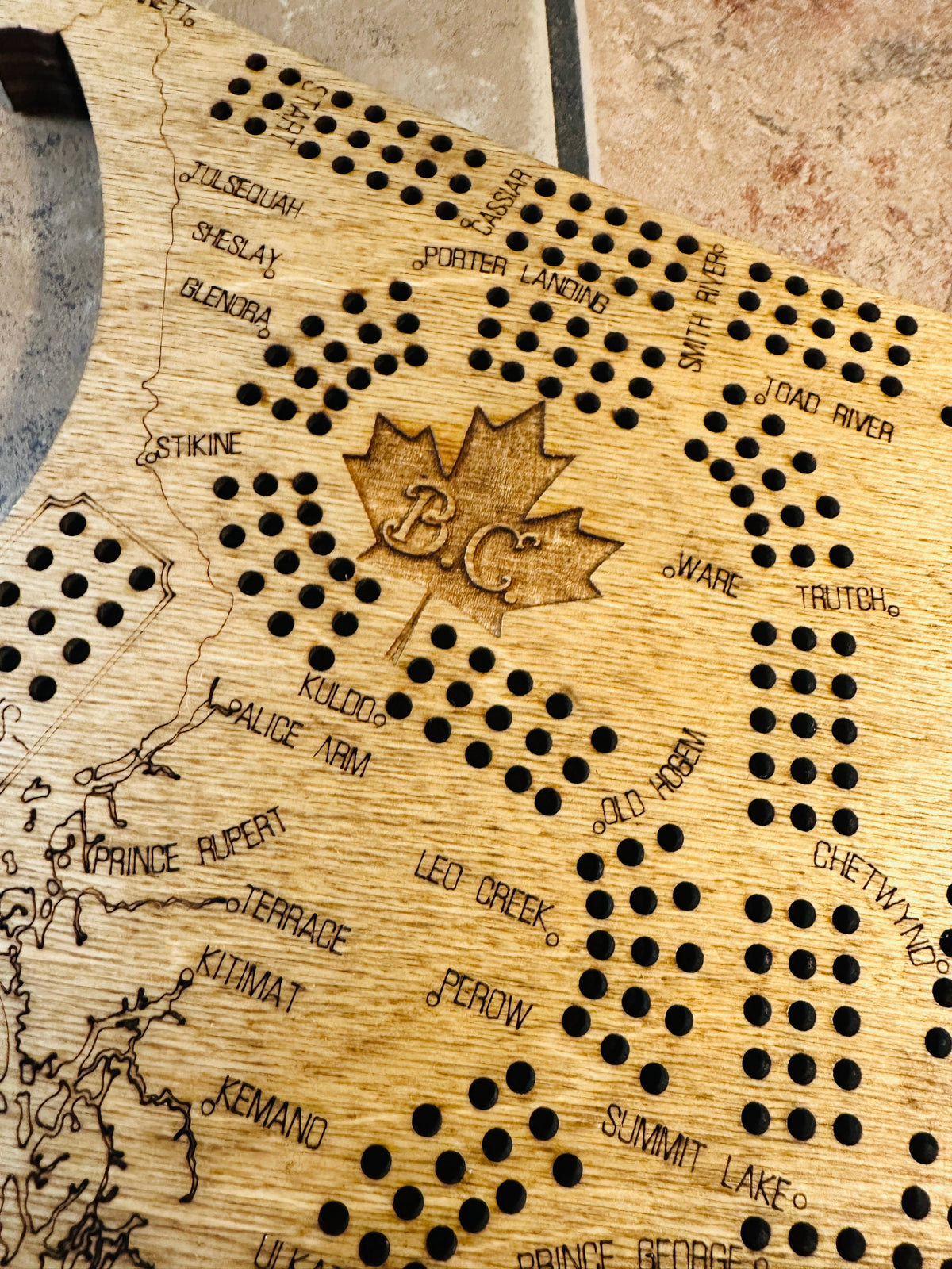 British Columbia Map Cribbage Board - Creations by Alfie