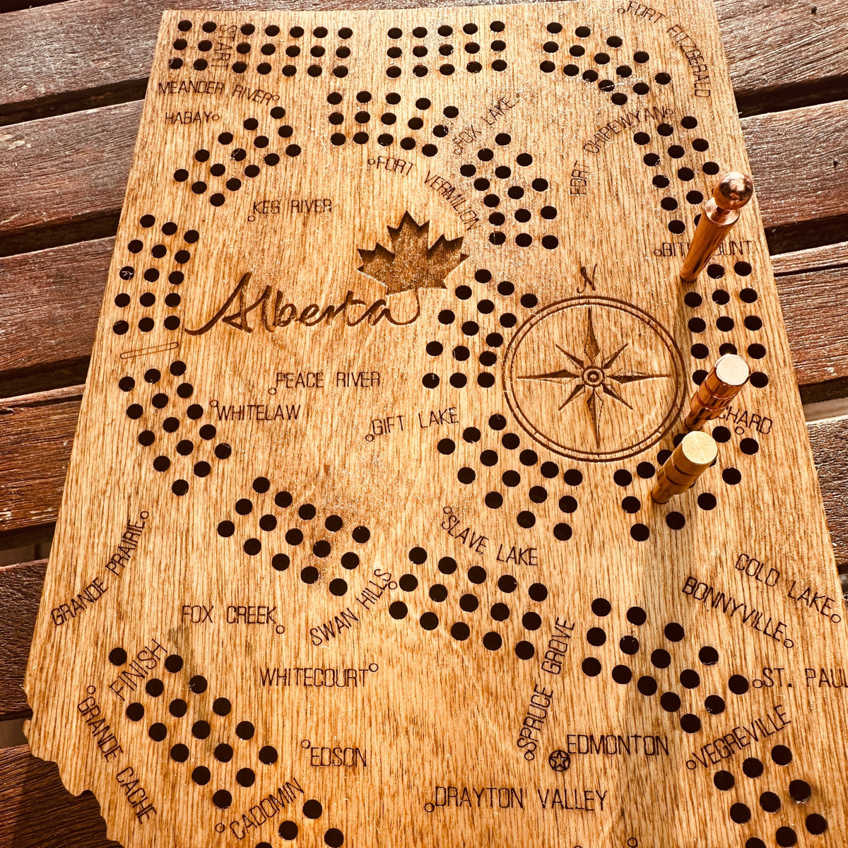 Alberta Map Cribbage Board - Creations by Alfie