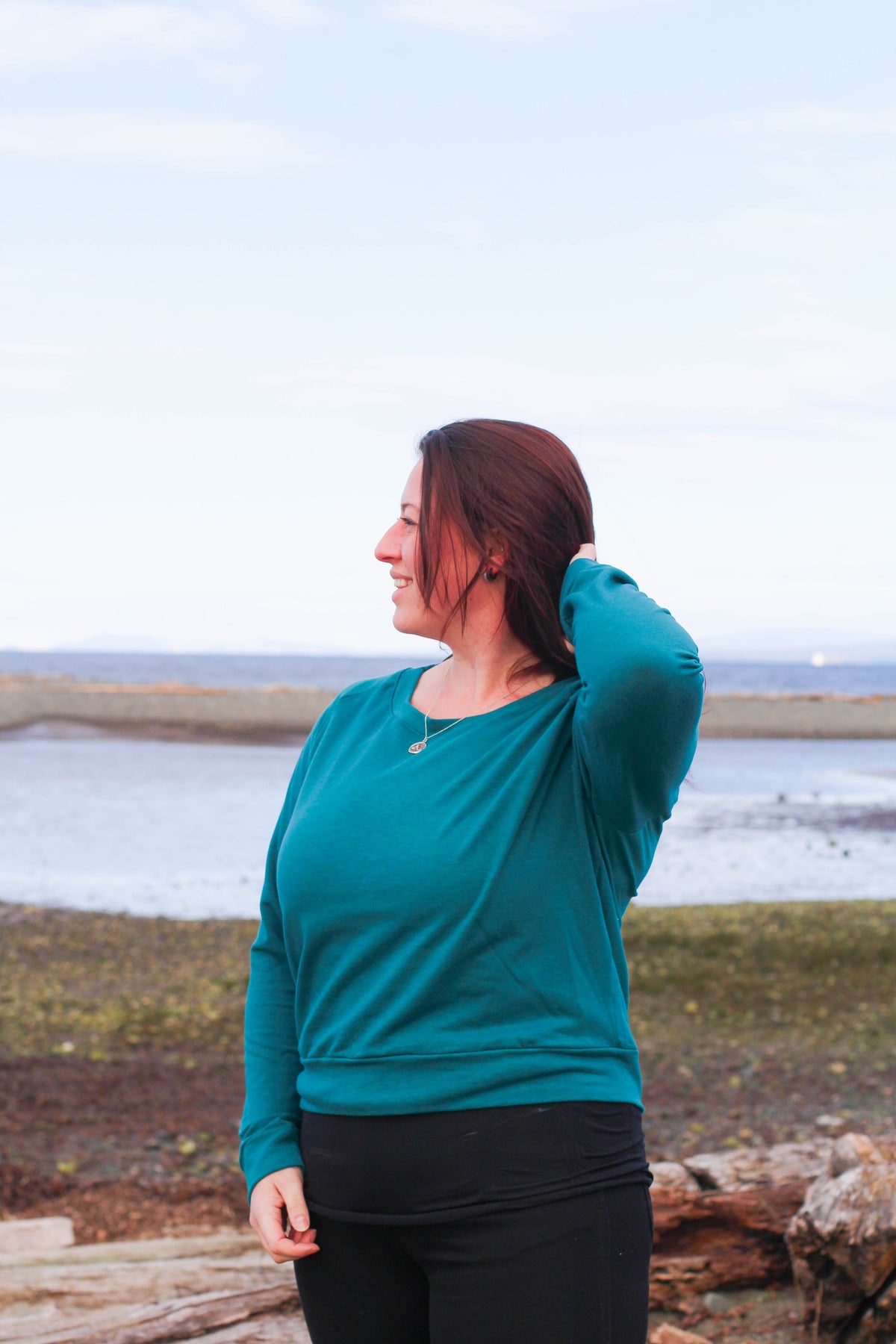 CLASSIC - Womens TENCELâ„¢ Lyocell Crop Sweater Peacock