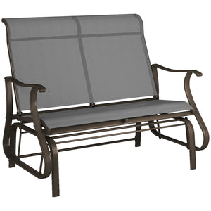2-Person Outdoor Glider Chair, Patio Glider Rocking Chair with Mesh Seat and Backrest – view 8