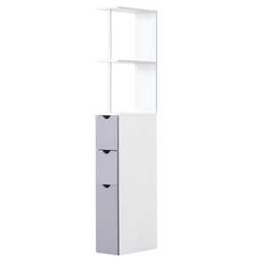 Tall Bathroom Storage Cabinet, Narrow Bathroom Cabinet with Drawers and Open Shelves for Small Spaces – view 2