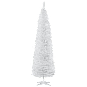 6 FT Christmas Tree Classic Tree Holiday Indoor Decoration, with Stable Plastic Base, White