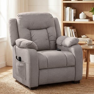 Massage Recliner Chair with Quiet Brushless Motor Pet-Friendly Fabric Power Recliner with 2 Memory – view 7