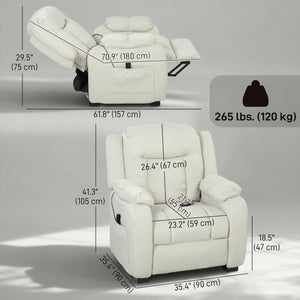 Massage Recliner Chair with Quiet Brushless Motor Pet-Friendly Fabric Power Recliner with 2 Memory – view 9
