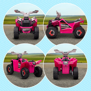 Aosom 6V Quad Kids Electric Car with Wear-resistant Wheels, for Boys and Girls Aged 18-36 Months