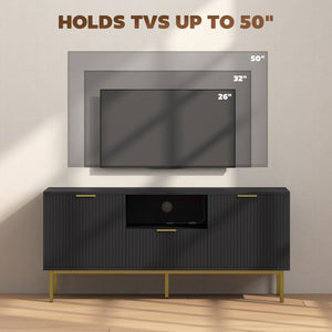 Modern TV Console for TVs up to 60 Inch, Entertainment Center with Smart RGB LED Lights and Soft Close – view 20