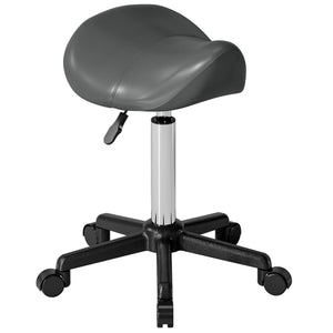 Saddle Stool, Adjustable Rolling Stool, White