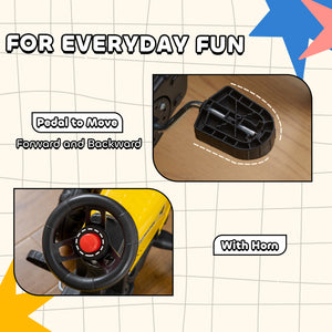 Aosom Ride on Excavator with Back Trailer, Shovel & Rake for 3+ Year Old