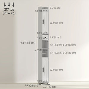 Narrow Bathroom Cabinet, Tall Bathroom Storage Cabinet with Barn Doors, Drawer and Adjustable Shelves – view 9