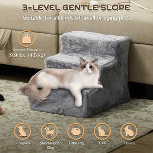 4-Step Dog Ramp for Sofa, Bed, and Couch, with Removable Cover, Light Grey – view 31