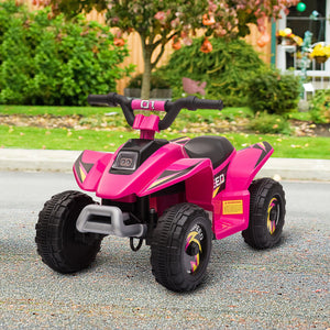 Aosom Kids Ride on ATV, 6V Battery Powered Quad Car with Forward, Reverse Switch, for Boys Girls 18-36 Months