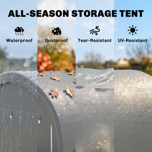 10' x 10' Outdoor Storage Tent, Heavy Duty and Waterproof Portable Shed for Bike, Motorcycle & Garden Tools