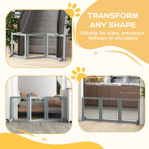 Freestanding Pet Gate, Folding Dog Gate with 2 Support Feet, 24" High, 3 Panels, for Small Dogs – view 10