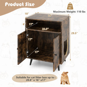 Industrial Cat Litter Box Enclosure with Entry and Open Compartment-Brown view 5