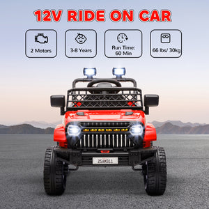 Qaba 12V Ride on Truck, Electric Car for Kids with Remote Control, Suspension, 3 Speeds, USB Music Headlights