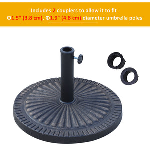 31 lbs Resin Round Market Umbrella Base Holder 19" Decorative Parasol Stand for Patio, Outdoor, Backyard, Bronze