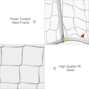 Soozier 6ft x 4ft Soccer Goal Net with Metal Frame, PE Mesh, Ground Stakes, Easy Assembly