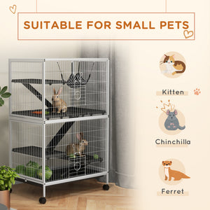5-Tier Rolling Small Animal Cage, Deluxe Guinea Pig Cage, Ferret Cage for Mink Chinchilla Kitten Rabbit – view 17