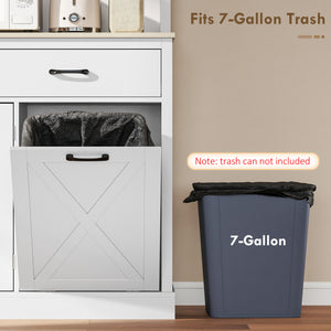 69" Kitchen Pantry Cabinet with Charging Station Kitchen Cabinet with Microwave Stand 7 Gallon Trash Can – view 13