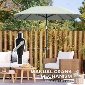 7.6FT Aluminum Patio Umbrella Parasol 8 Ribs Outdoor Market Umbrella with Crank, Push Button Tilt for Deck – view 12