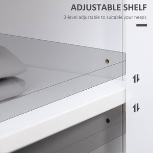 Sideboard, Modern Kitchen Storage Cabinet with Drawers and Adjustable Shelf, for Living Room and Entryway, White