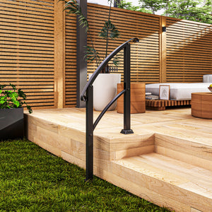 2-3 Step Handrails for Outdoor Steps, Metal Outdoor Stair Railing – view 14