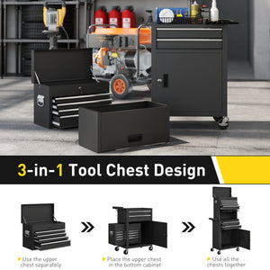 Large Tool Cabinet, 3-in-1 Rolling Tool Chest, Detachable Tool Storage Organizer with 6 Drawers and – view 4