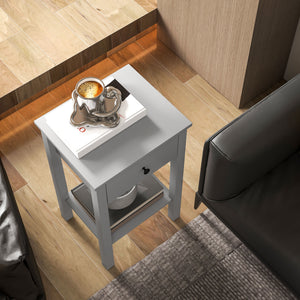 Side Table Set of 2, End Tables with Drawer and Bottom Shelf, 2-tier Nightstand for Bedroom, Living Room – view 21