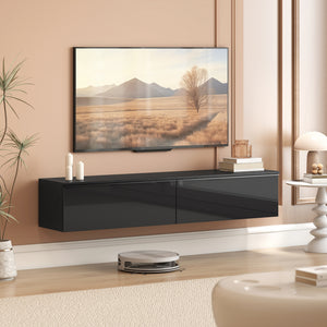 Wall Mounted TV Stand, Floating TV Cabinet with Storage, for TVs up to 70", High Gloss Effect – view 14