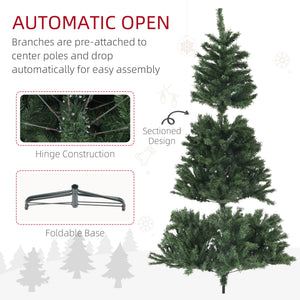 6ft Artificial Christmas Trees with Auto Open and Steel Base, Green – view 13