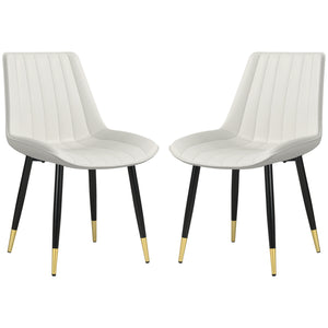Dining Chairs Set of 2, Modern Kitchen Chair with PU Leather Upholstery and Steel Legs for Living Room – view 8