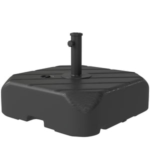 Patio Umbrella Base with Wheels, Telescopic Handle, 158 lb Sand/99 lb Water Filled Outdoor Patio Umbrella Stand, Black
