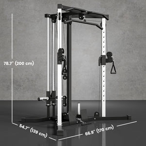 Soozier Multifunctional Home Gym Machine with Pull Up Bar, 15-Position Adjustable Strength Training Workout Station