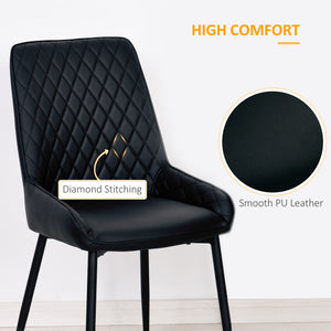 Upholstered Kitchen Chairs, Modern Dining Chairs Set of 2 with Diamond Tufting and Steel Legs for Dining – view 10