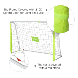 Soozier 6ft x 4ft Soccer Goal Net with Metal Frame, PE Mesh, Ground Stakes, Easy Assembly