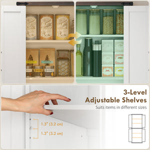 72" Pantry Cabinet, Farmhouse Freestanding Kitchen Storage Cabinet with Adjustable Shelves for Dining Room – view 11