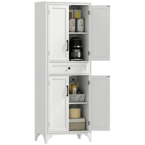 Freestanding Storage Cabinet, Kitchen Pantry Cabinet with 2 Shelves, 4 Doors for Dining Room, Black – view 8