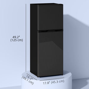 Double Door Mini Fridge with Freezer, 4.6 Cu.Ft Small Refrigerator with Thermostat, Shelves – view 2
