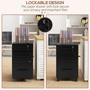 Lockable Vertical File Cabinet with Lock, 3 Drawer Filing Cabinet with Hanging Bars for Letter and A4 Size – view 5