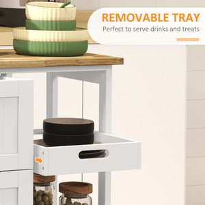Kitchen Cart on Wheels, Rolling Kitchen Island Cart with Wood Top – view 18