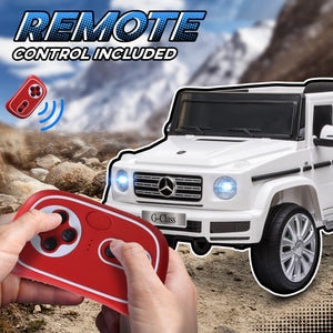 Aosom Mercedes Benz G500 Licensed 12V Kids Ride on Car with Remote Control, Music, Lights, MP3 for 37-96 months, White