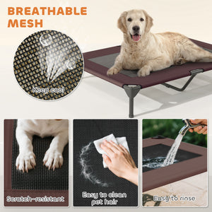 Elevated Dog Bed with Canopy Raised Dog Bed Washable Mesh Steel Frame 41.7" x 29.9" x 39"