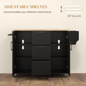 Rolling Kitchen Cart on Wheels with Drop Leaf, Kitchen Island with 3 Drawers – view 12