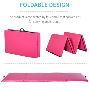 Soozier 4'x10'x2" Folding Gymnastics Tumbling Mat, Exercise Mat with Carrying Handles for Yoga, MMA, Martial Arts, Dark