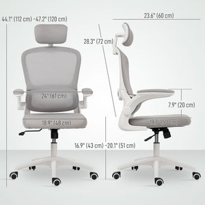 Ergonomic Mesh Office Chair, High Back Desk Chair with Rotatable Headrest, Flip-Up Armrests – view 9