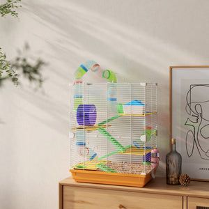 5 Tiers Hamster Cage Portable with Exercise Wheels Play Tube Water Bottle Dishes House Ladder for Gerbils – view 28