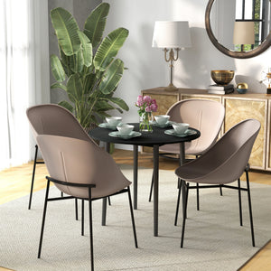 Folding Dining Table, Round Drop Leaf Kitchen Table for Small Spaces with Wood Legs, Oak – view 14