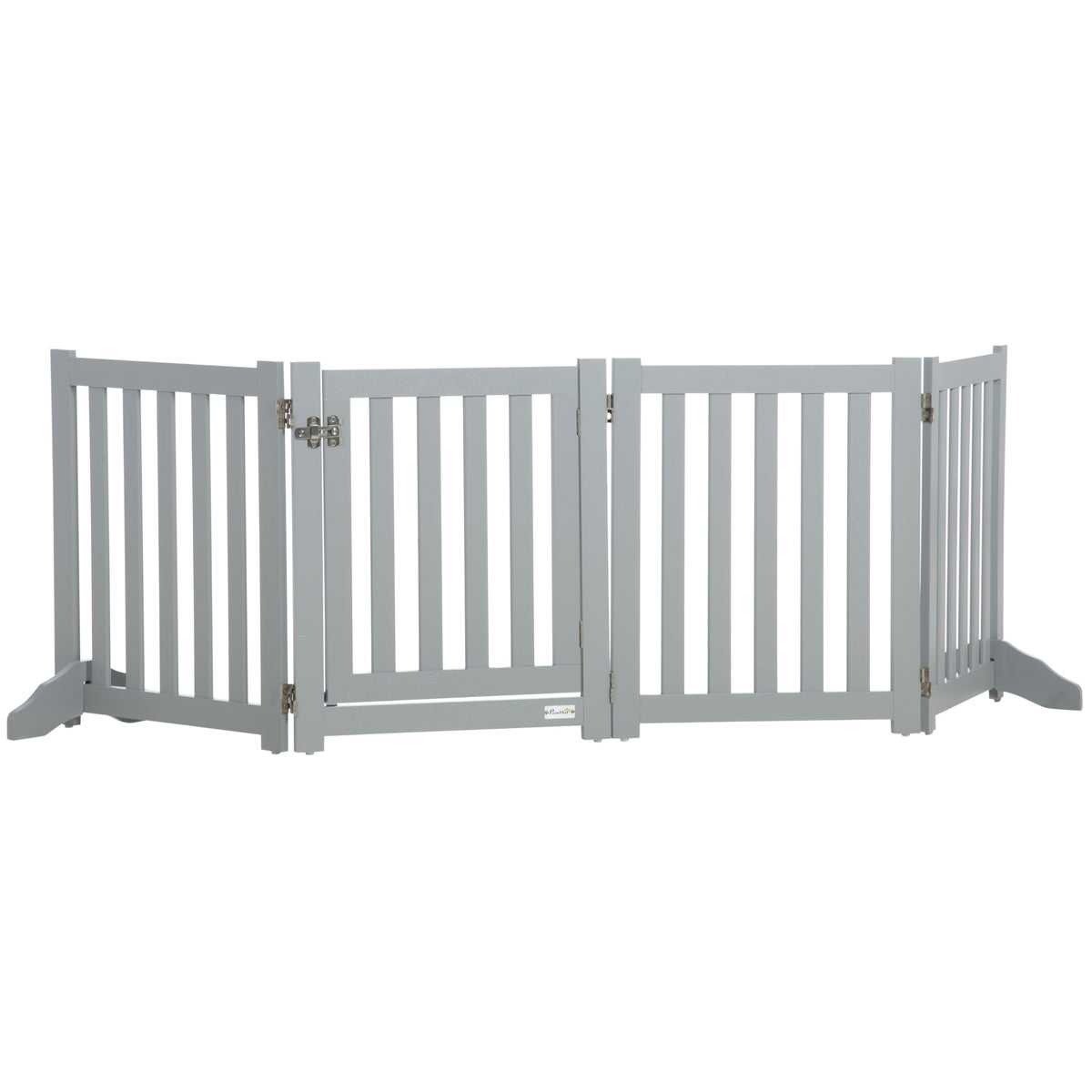 23.5"H Foldable Dog Gate with Door, 4 Panels Freestanding Pet Gate Barriers Indoor with Support Feet – view 2